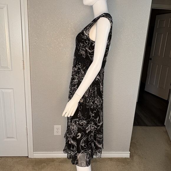 Vtg ECI Midi Dress Empire Waist Sleeveless Mesh Size 6 Y2k Whimsigoth Fairy - Picture 2 of 9